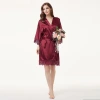 Hot-selling wedding party morning gowns, bride and bridesmaid bathrobes, matte satin lace bathrobes, size A9007 Item Picture